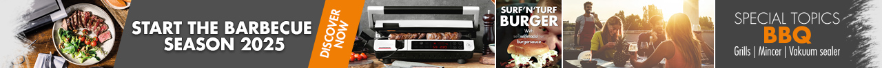 Grilling 2025: Perfect BBQ with grills, meat grinders, and vacuum sealers – Discover now! Grilling with juicy steaks, surf 'n' turf burgers, and convivial barbecue evenings.