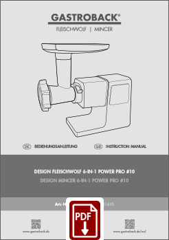 GASTROBACK® Mincer - Item No. 41410 - Design Mincer 6-in-1 Power Pro #10 - IM